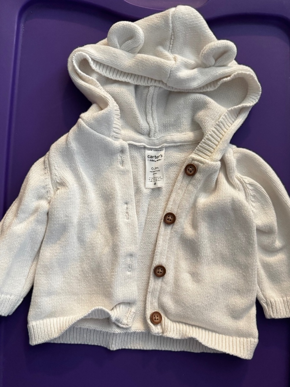 Carters button up sweater 0-3m